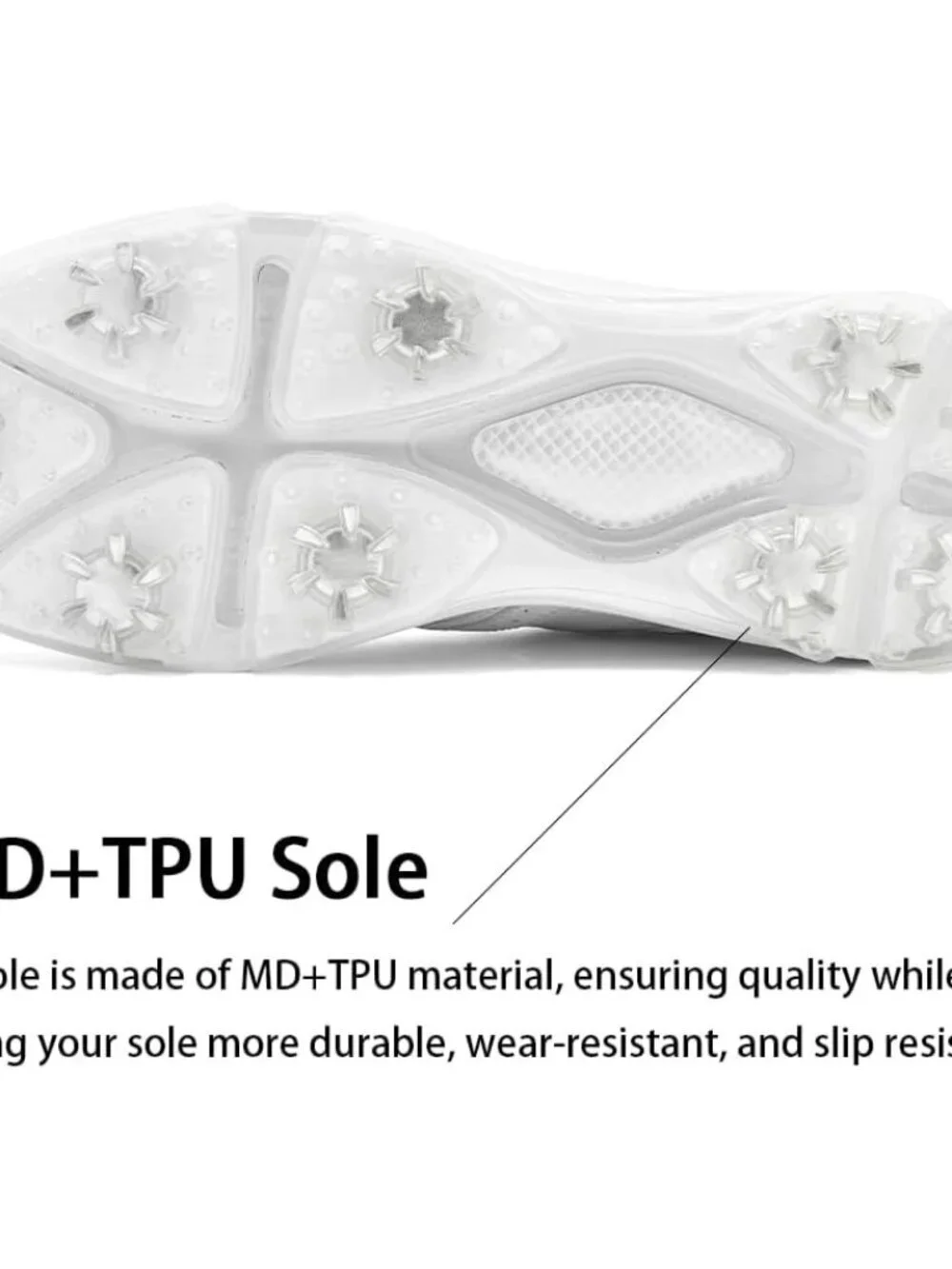 Men's White Golf Shoes Traditions Fixed Nail less Sole Waterproof Spineless